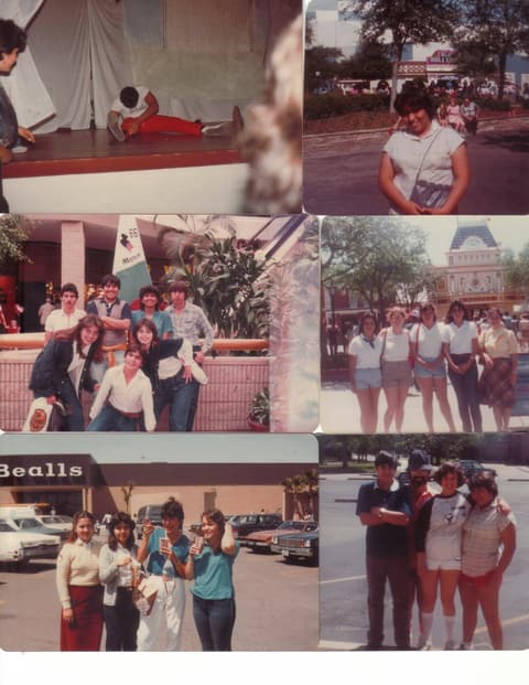 Scrapbook snapshots: a play on stage, the choir’s trip to Houston with Mr. Trevi and outings in town.
