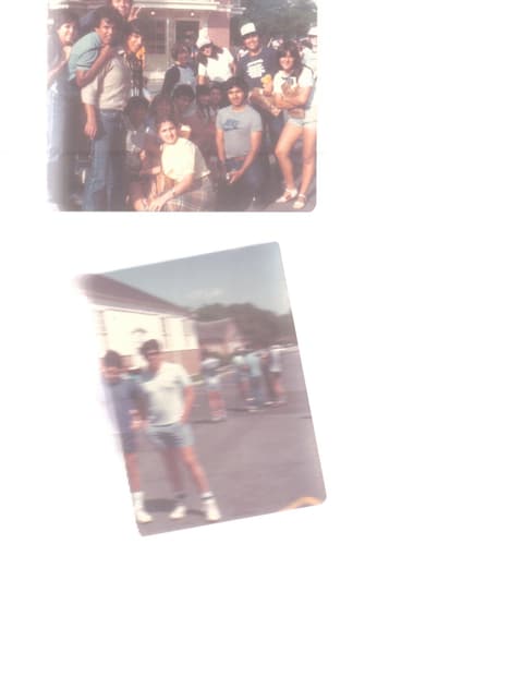 A scrapbook page of snapshots from the early 1980s, shared “so the kids of 1983, and before and after, can relive them”.