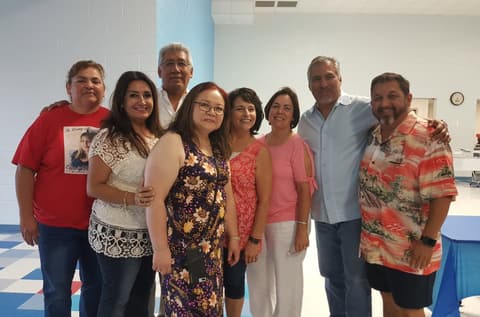 Welcome Home, Class of 1969 & 1979! Alumni of the two classes back on campus for their 50th and 40th anniversaries, with lunch, a program, music and a check for the school, summer 2019.