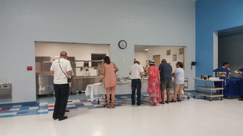 Welcome Home, Class of 1969 & 1979! Alumni of the two classes back on campus for their 50th and 40th anniversaries, with lunch, a program, music and a check for the school, summer 2019.