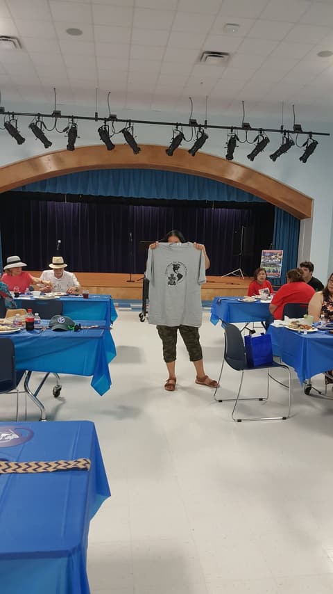 Welcome Home, Class of 1969 & 1979! Alumni of the two classes back on campus for their 50th and 40th anniversaries, with lunch, a program, music and a check for the school, summer 2019.