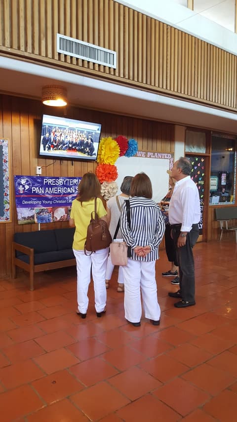 Welcome Home, Class of 1969 & 1979! Alumni of the two classes back on campus for their 50th and 40th anniversaries, with lunch, a program, music and a check for the school, summer 2019.