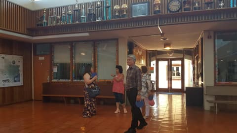 Welcome Home, Class of 1969 & 1979! Alumni of the two classes back on campus for their 50th and 40th anniversaries, with lunch, a program, music and a check for the school, summer 2019.