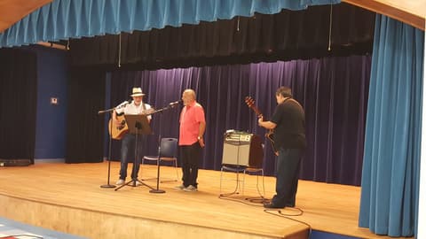 Welcome Home, Class of 1969 & 1979! Alumni of the two classes back on campus for their 50th and 40th anniversaries, with lunch, a program, music and a check for the school, summer 2019.