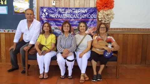 Welcome Home, Class of 1969 & 1979! Alumni of the two classes back on campus for their 50th and 40th anniversaries, with lunch, a program, music and a check for the school, summer 2019.