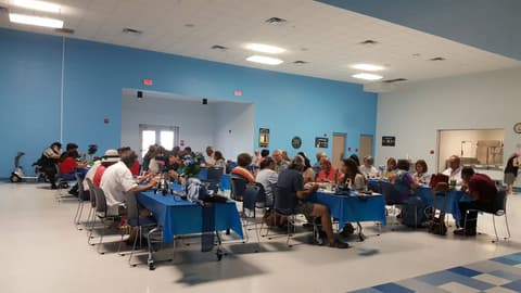 Welcome Home, Class of 1969 & 1979! Alumni of the two classes back on campus for their 50th and 40th anniversaries, with lunch, a program, music and a check for the school, summer 2019.