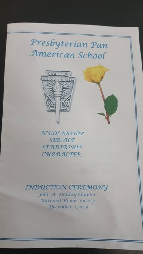 National Honor Society Induction Ceremony, December 2, 2019.