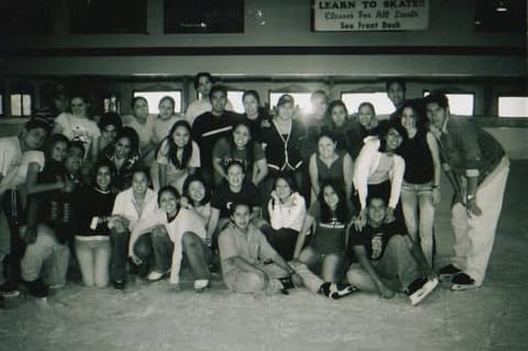 The Class of 2003 on a trip to a roller-skating rink.