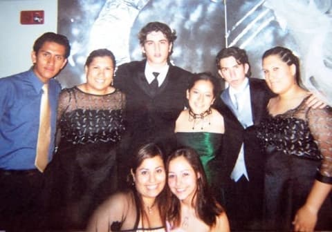 Friends dressed up for the 2004 prom.