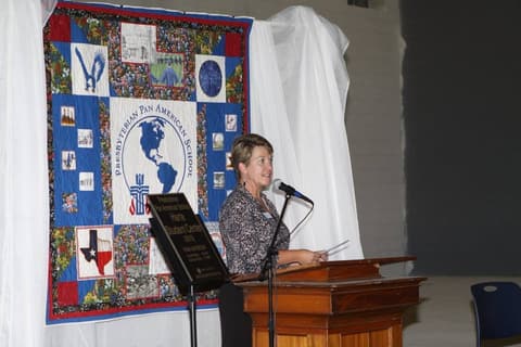 The dedication of the new Harte Student Center, September 26, 2015: tours, the program under the Centennial quilt, and a catered lunch for alumni, families and friends.