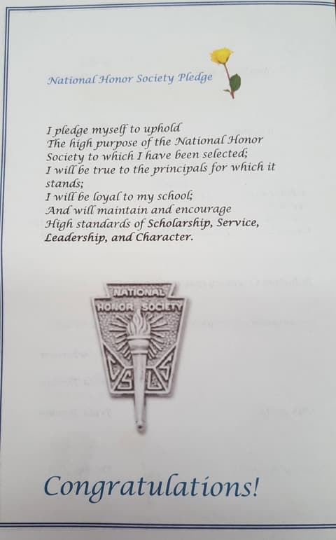 National Honor Society Induction Ceremony.