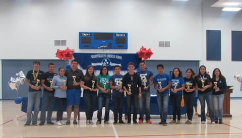 Awards assembly in the gym, May 13, 2016.