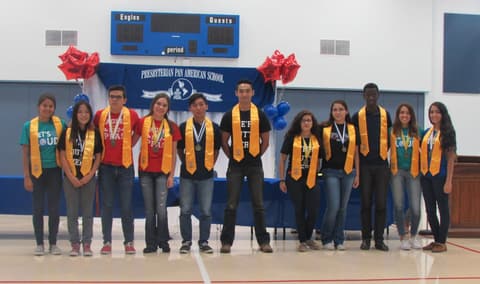Awards assembly in the gym, May 13, 2016.