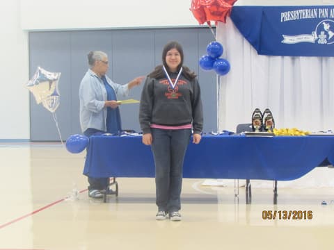 Awards assembly in the gym, May 13, 2016.