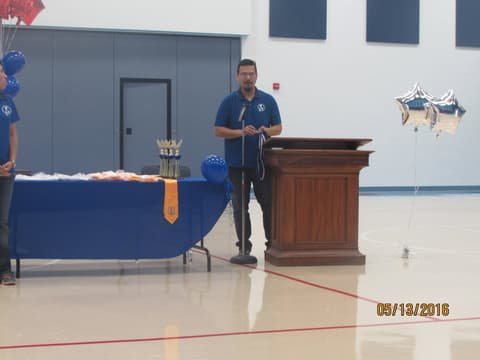Awards assembly in the gym, May 13, 2016.