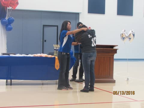 Awards assembly in the gym, May 13, 2016.