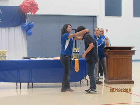 Awards assembly in the gym, May 13, 2016.