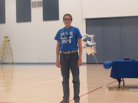 Awards assembly in the gym, May 13, 2016.