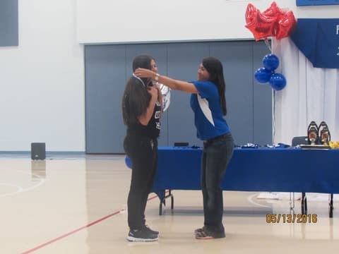 Awards assembly in the gym, May 13, 2016.