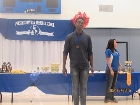 Awards assembly in the gym, May 13, 2016.