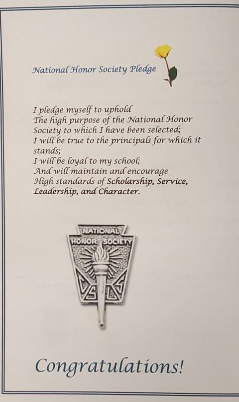 National Honor Society Induction Ceremony, December 2, 2016.