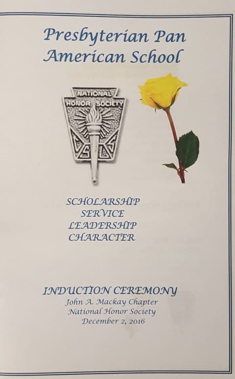 National Honor Society Induction Ceremony, December 2, 2016.
