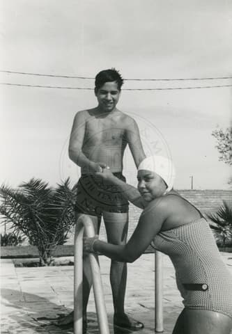 Students in the pool.