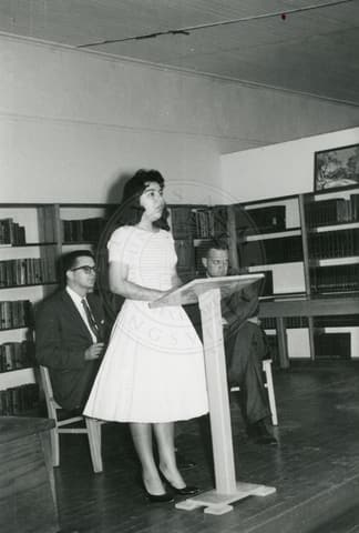 Girl giving a speech.