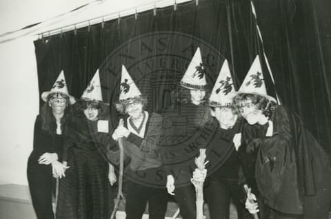 Dressed as witches.