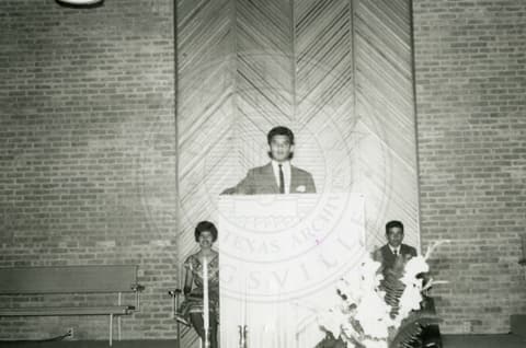 Student giving a speech.
