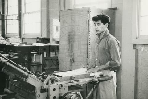 Student working.