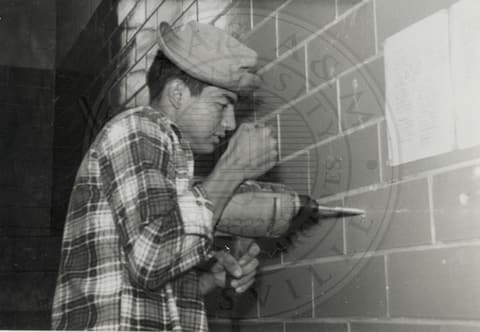 Student working.