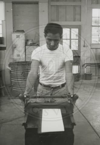 Student working.