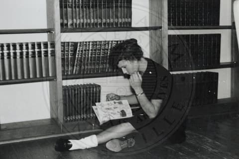 Student reading a book.