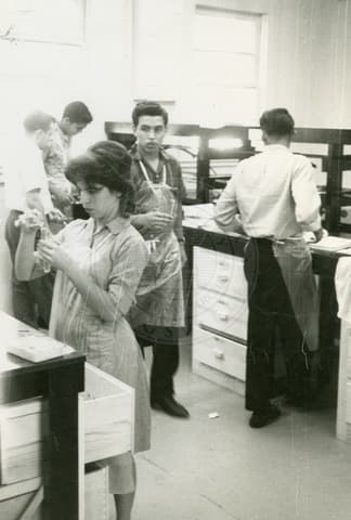 Students working on lab.