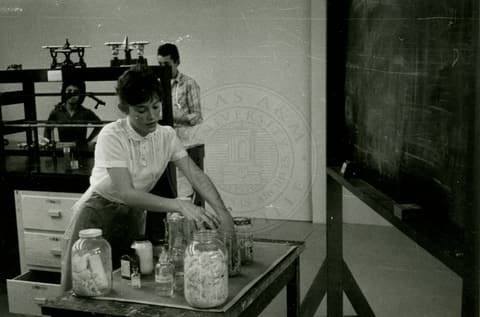 Students working on lab.