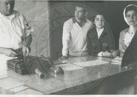 Students and professor.