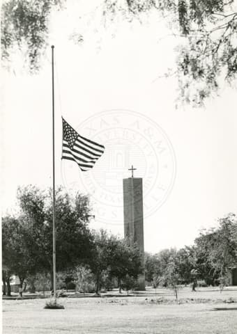 American flag in school.