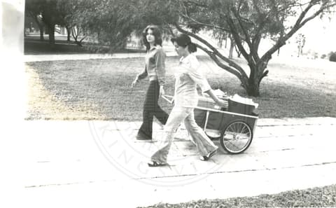 Students walking.