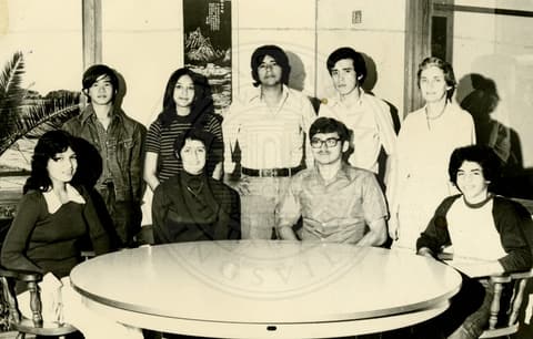 Students with faculty, 1970.