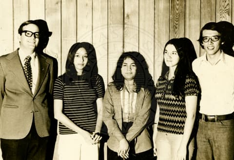 Students with faculty.