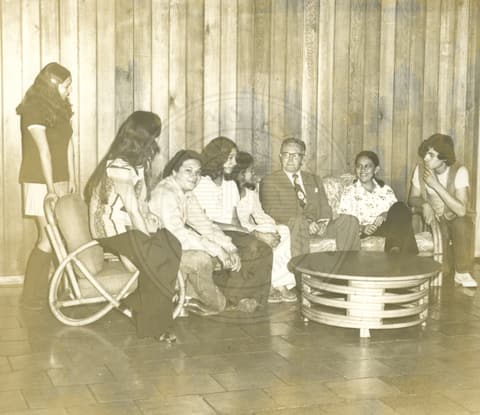 Students with faculty.