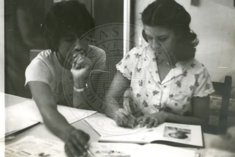 Students doing homework.