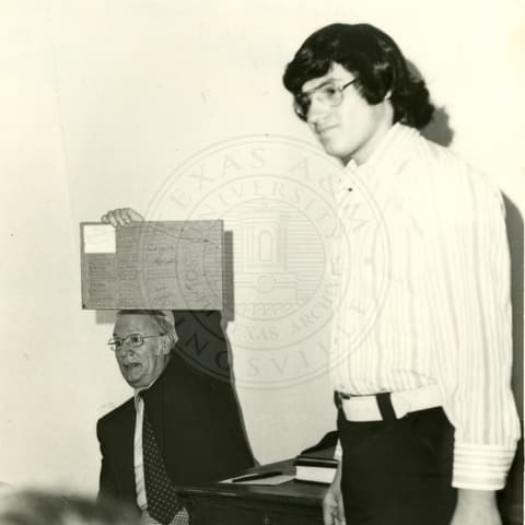 Professor and student in class.
