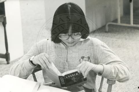 Student reading.