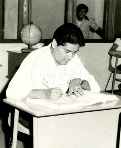 Student working.